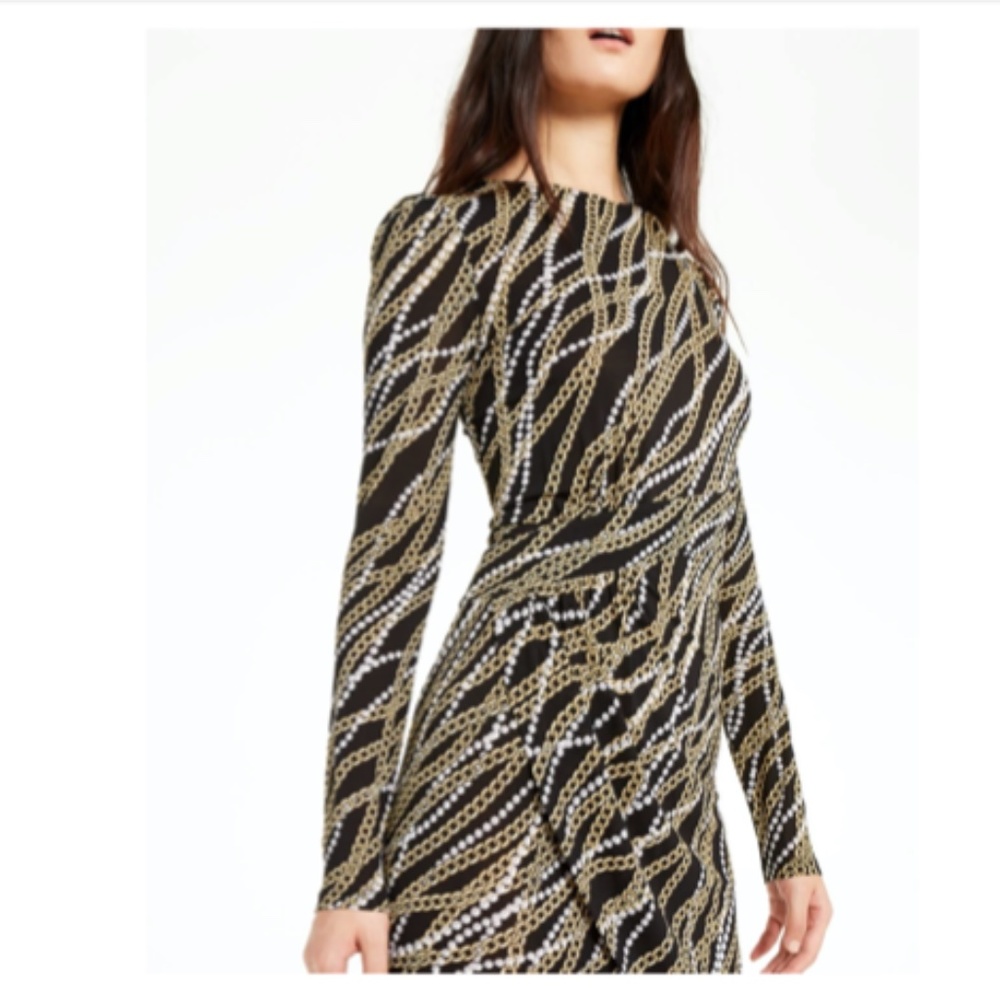 Michael Kors | Women's Chain Pearl Faux Wrap Dress